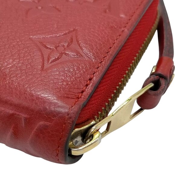 502310BH (L4) Louis Vuitton Wallet Long Red Monogram Empreinte - Picture 4 of 10
